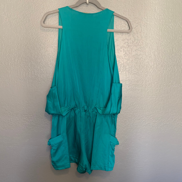 Cynthia Steffe Turquoise Sleeveless Tank Romper - Picture 5 of 7